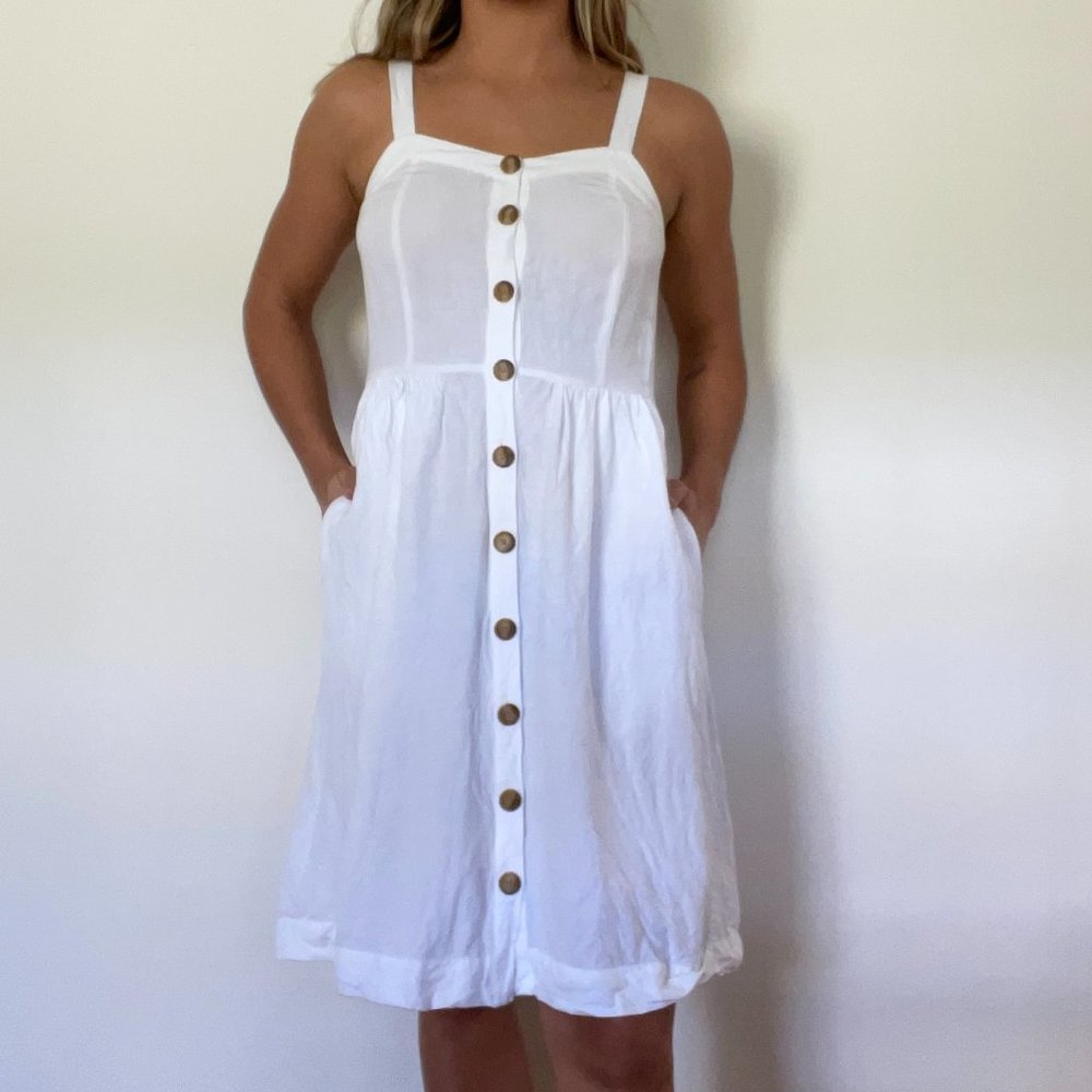Loft White / Cream Sleeveless Strap Summer Dress